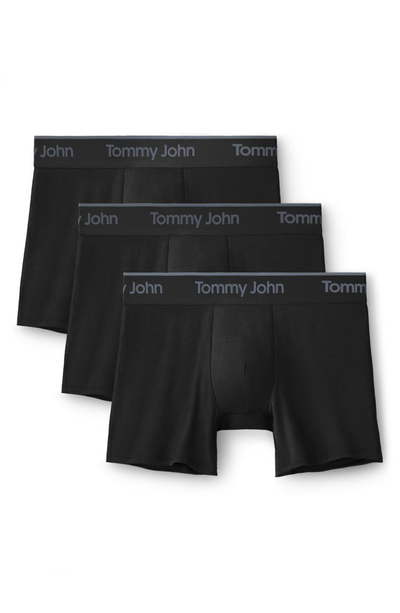 Tommy John Assorted 3-Pack Second Skin 4-Inch Stretch Modal Boxer Briefs, Main, color, Black