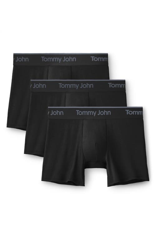 Tommy John Assorted 3-pack Second Skin Stretch Modal Boxer Briefs In Black