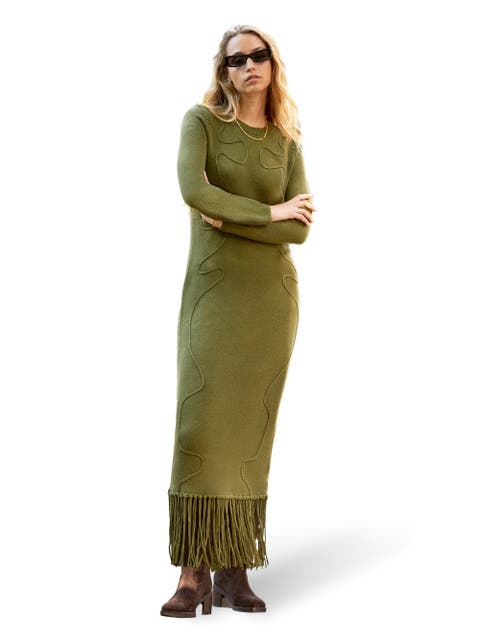 Applique Knit Maxi Dress