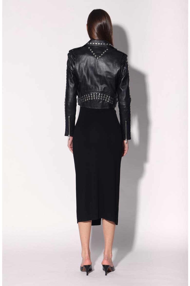 Avery Studded Leather Jacket, Alternate, color, Black