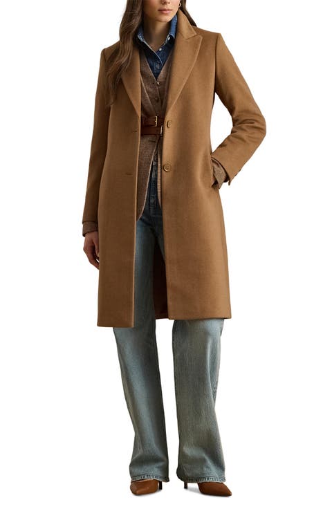 Single Breasted Wool Blend Coat
