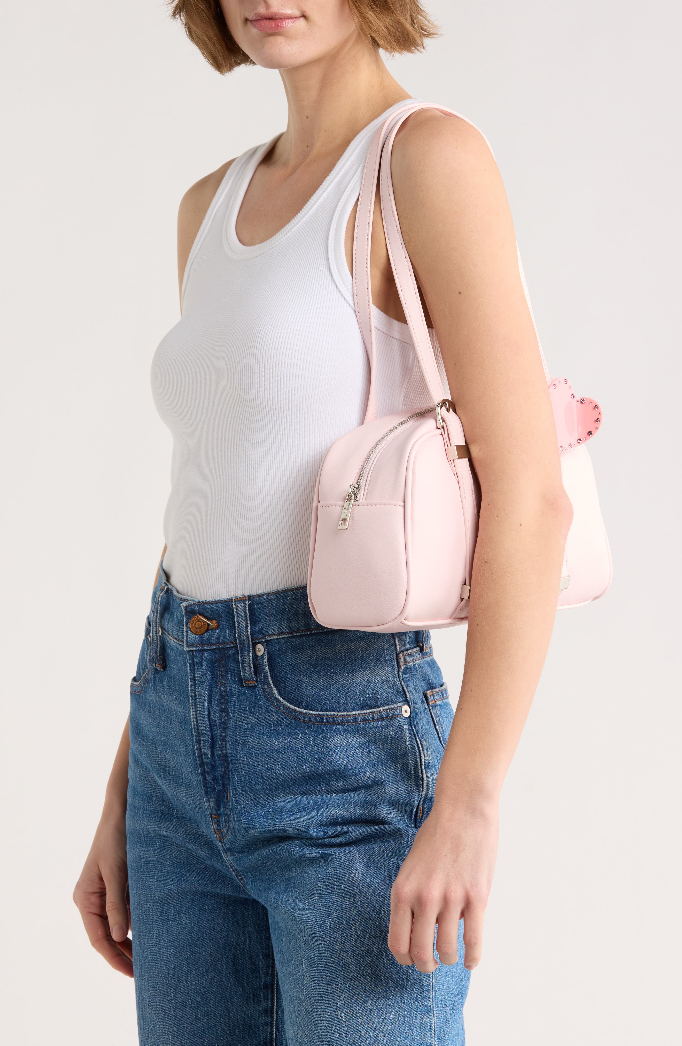 Faux Leather Bowling Bag, Alternate, color, PRIMROSE