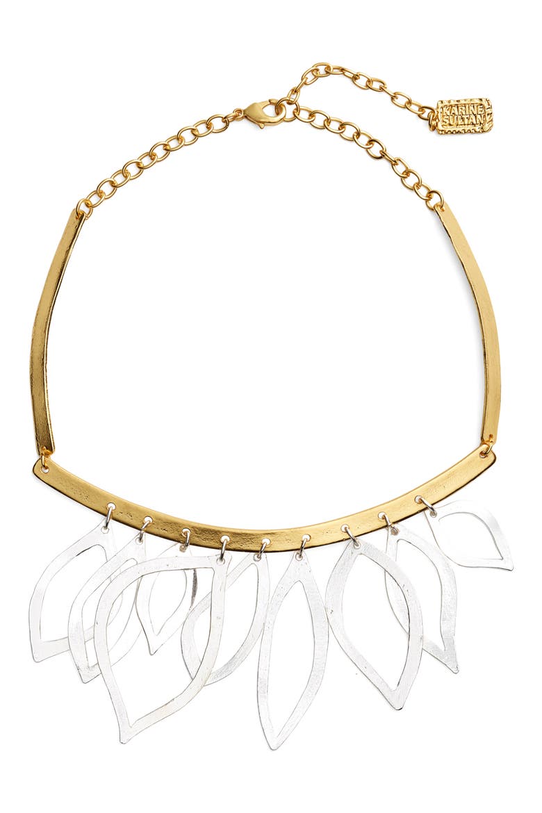 Two-Tone Frontal Necklace, Main, color, GOLD/SILVER MIX