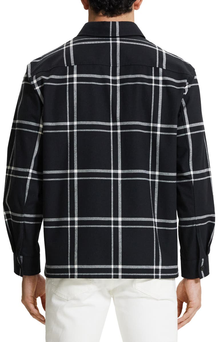 Theory Clyfford Waren Windowpane Shirt Jacket, Alternate, color, Bkmu