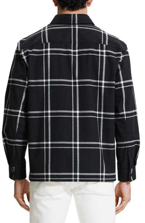Theory Clyfford Waren Windowpane Shirt Jacket In Black