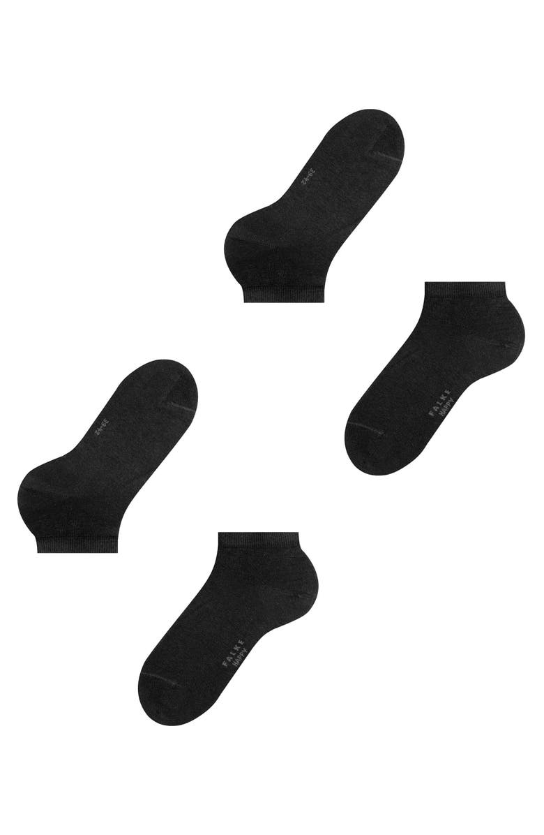 Falke Happy Cotton Sneaker Socks, Alternate, color, Black