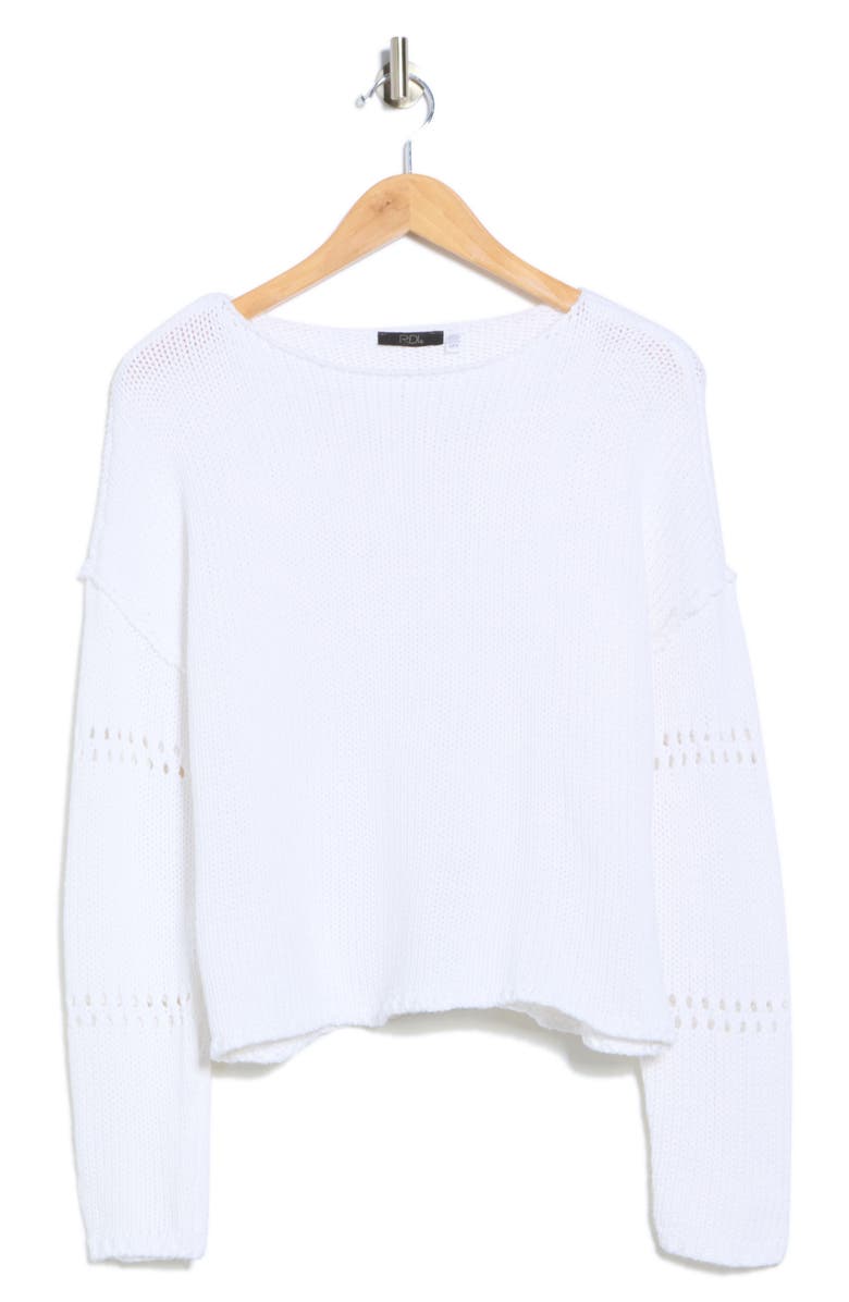 RD Style Open Stitch Detail Sweater, Alternate, color, White