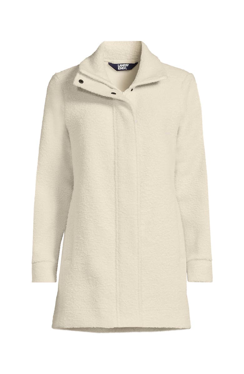Lands' End Boucle Fleece Coat, Alternate, color, Ivory Latte