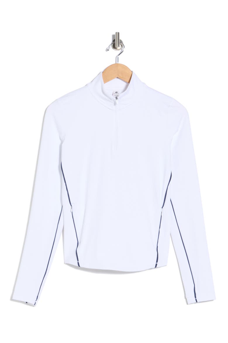 Tennis Interlock Half Zip Pullover, Alternate, color, WHITE