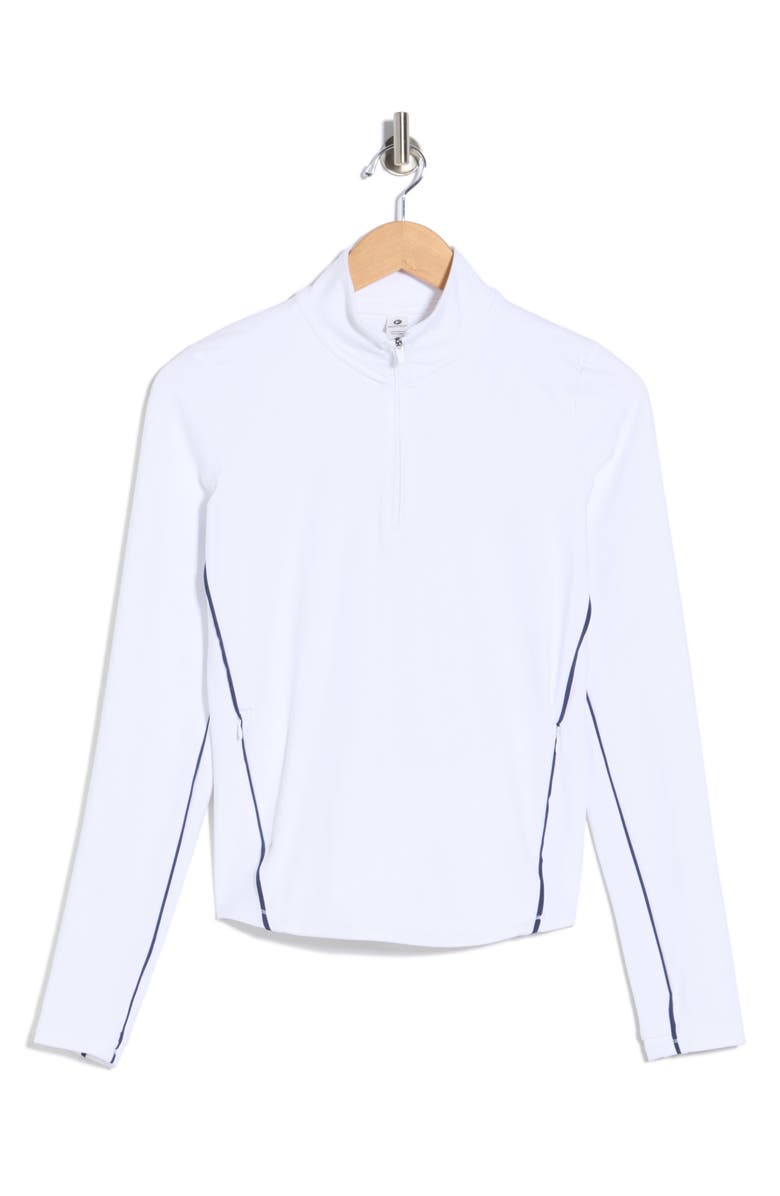 90 DEGREE BY REFLEX Tennis Interlock Half Zip Pullover, Main, color, White