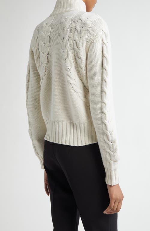 Max Mara Mabel Two-way Zip Funnel Neck Wool & Cashmere Cardigan In White