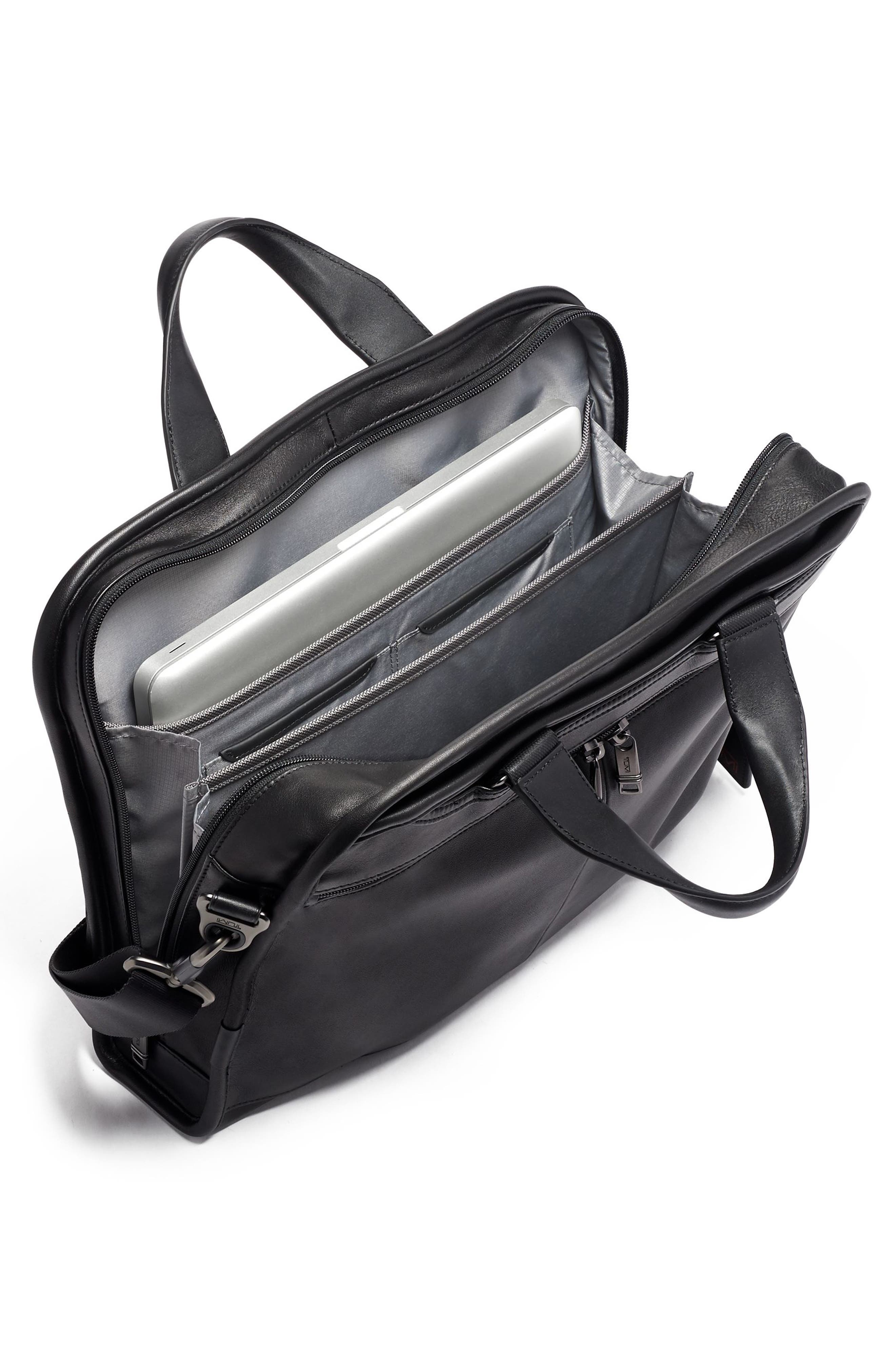 TUMI Alpha 3 Organizer Portfolio Leather Briefcase, Alternate, color, 
