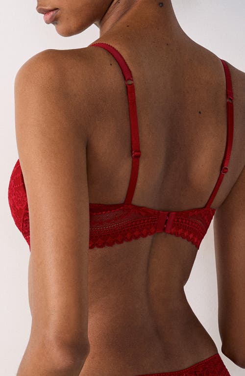 Etam Panama Underwire Plunge Push-up Bra In Cardinal