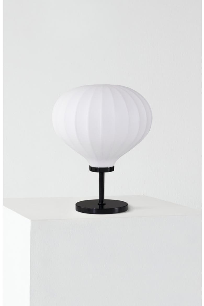 Nimbus 9" LED Table Lamp with Black Finish and White Balloon Dome Shade, Bulb Included, Main, color, Classic black
