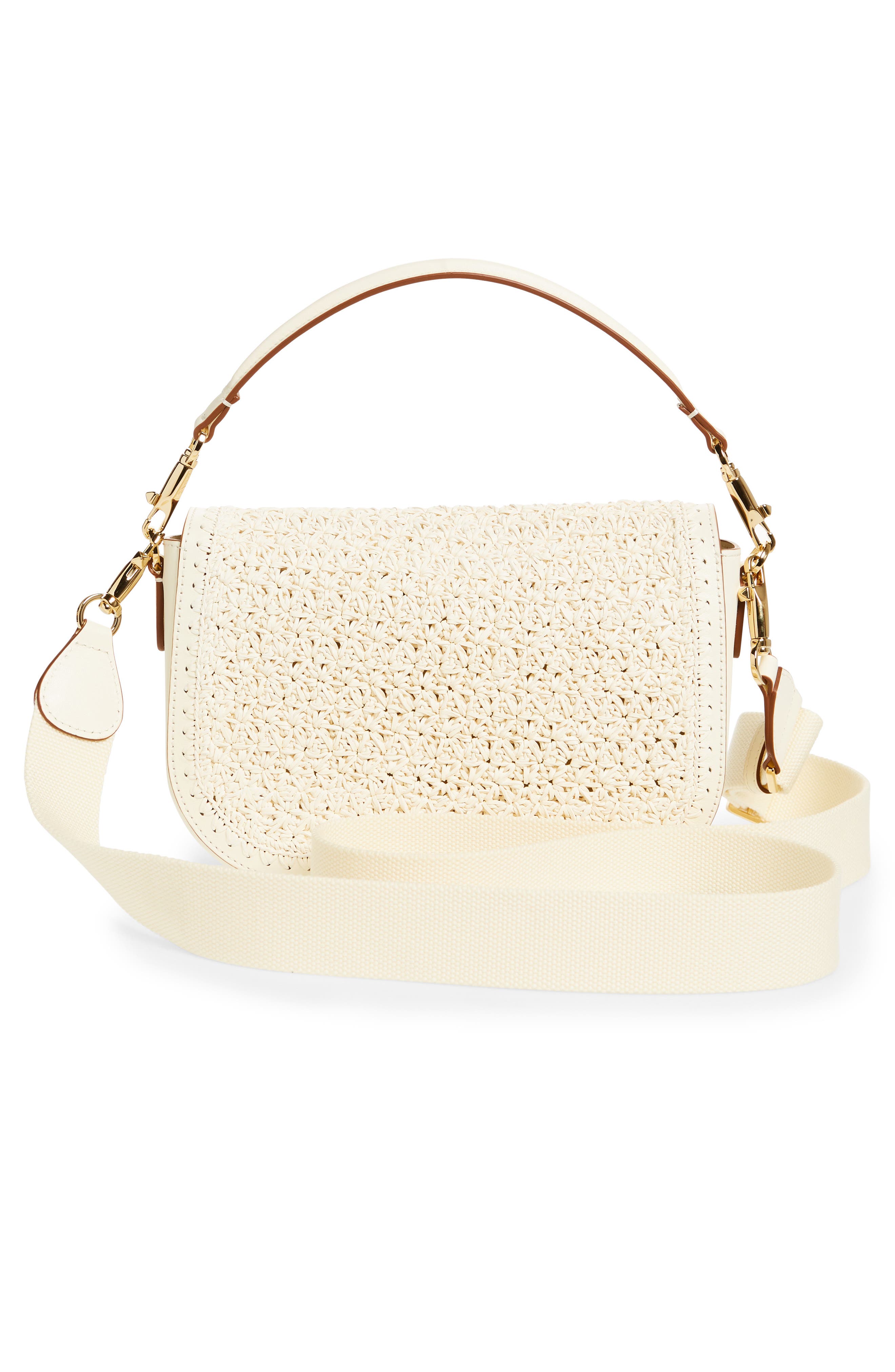 Valentino Garavani VLOGO Alltime Woven Leather Shoulder Bag, Alternate, color, 