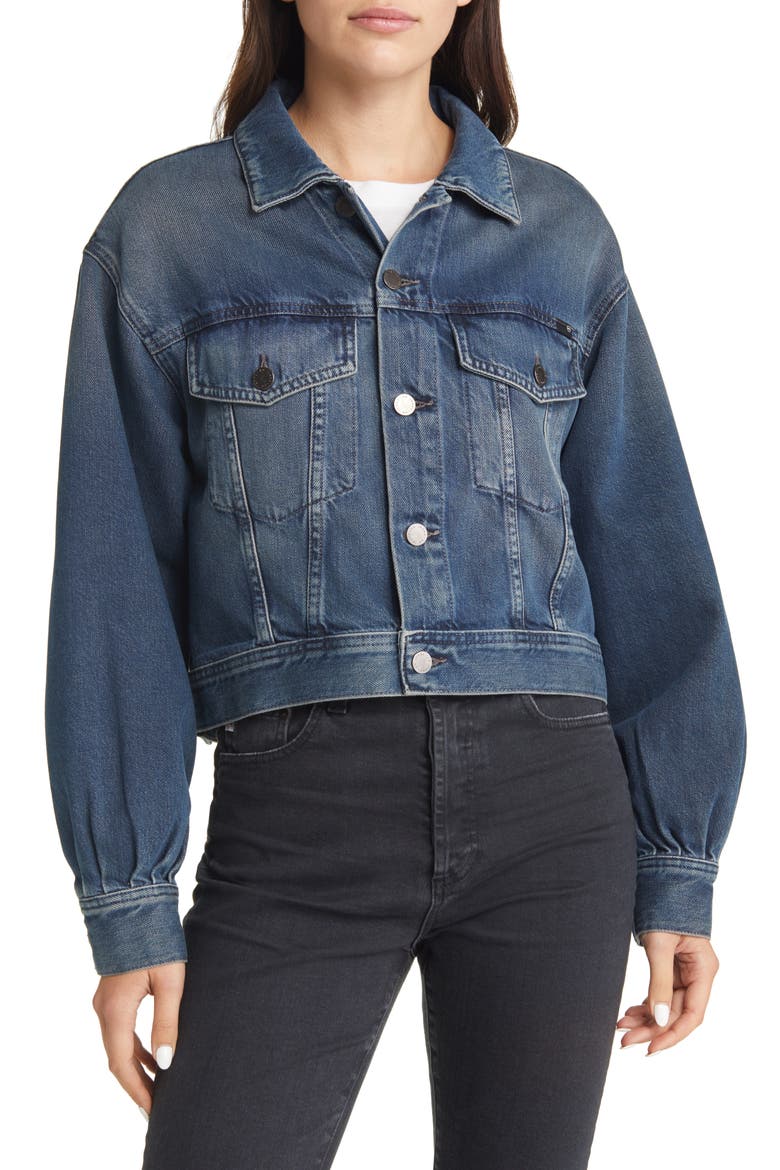 Mirah Denim Trucker Jacket, Alternate, color, KING STREET