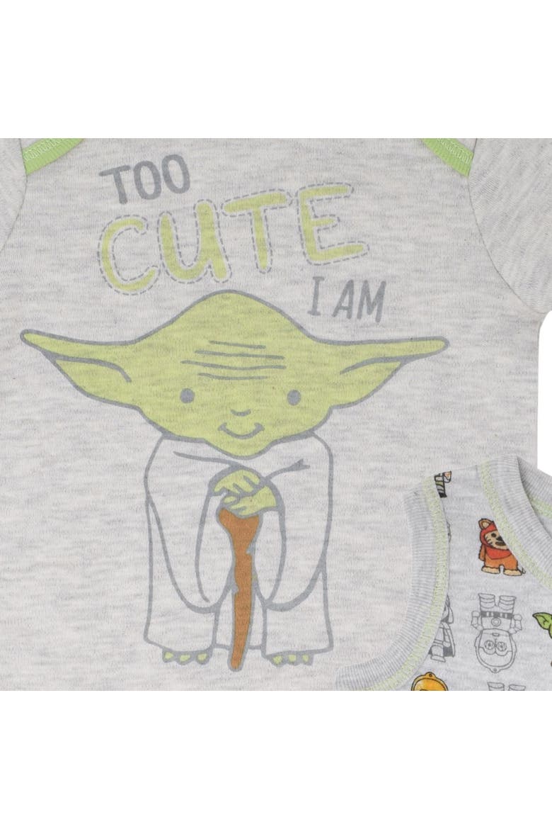 2-Piece Bodysuit and Romper Set, Alternate, color, Yoda Heather Grey