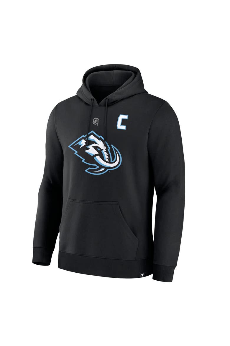 Men's Fanatics Clayton Keller Black Utah Mammoth Authentic Stack Name & Number Hoodie, Alternate, color, Black