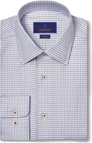 David Donahue Regular Fit Micropattern Cotton Dress Shirt