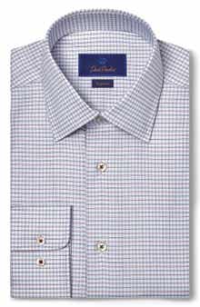 David Donahue Regular Fit Micropattern Cotton Dress Shirt