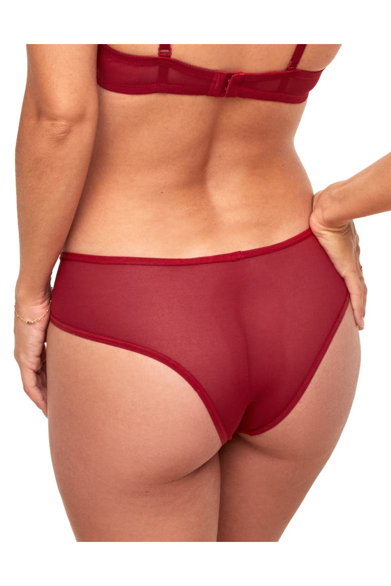 Emmeline Cheeky Panties, Alternate, color, Dark red