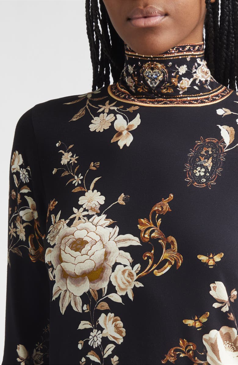 Camilla Flamenco Folklore Print Jersey Turtleneck Top, Alternate, color, Flamenco Folklore