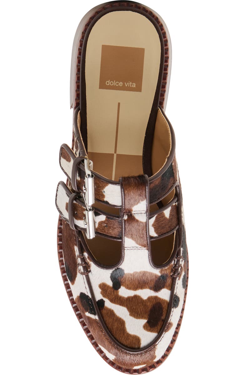 Dolce Vita Haydee Double Buckle Mary Jane Mule, Alternate, color, Cocoa Taurus Calf Hair