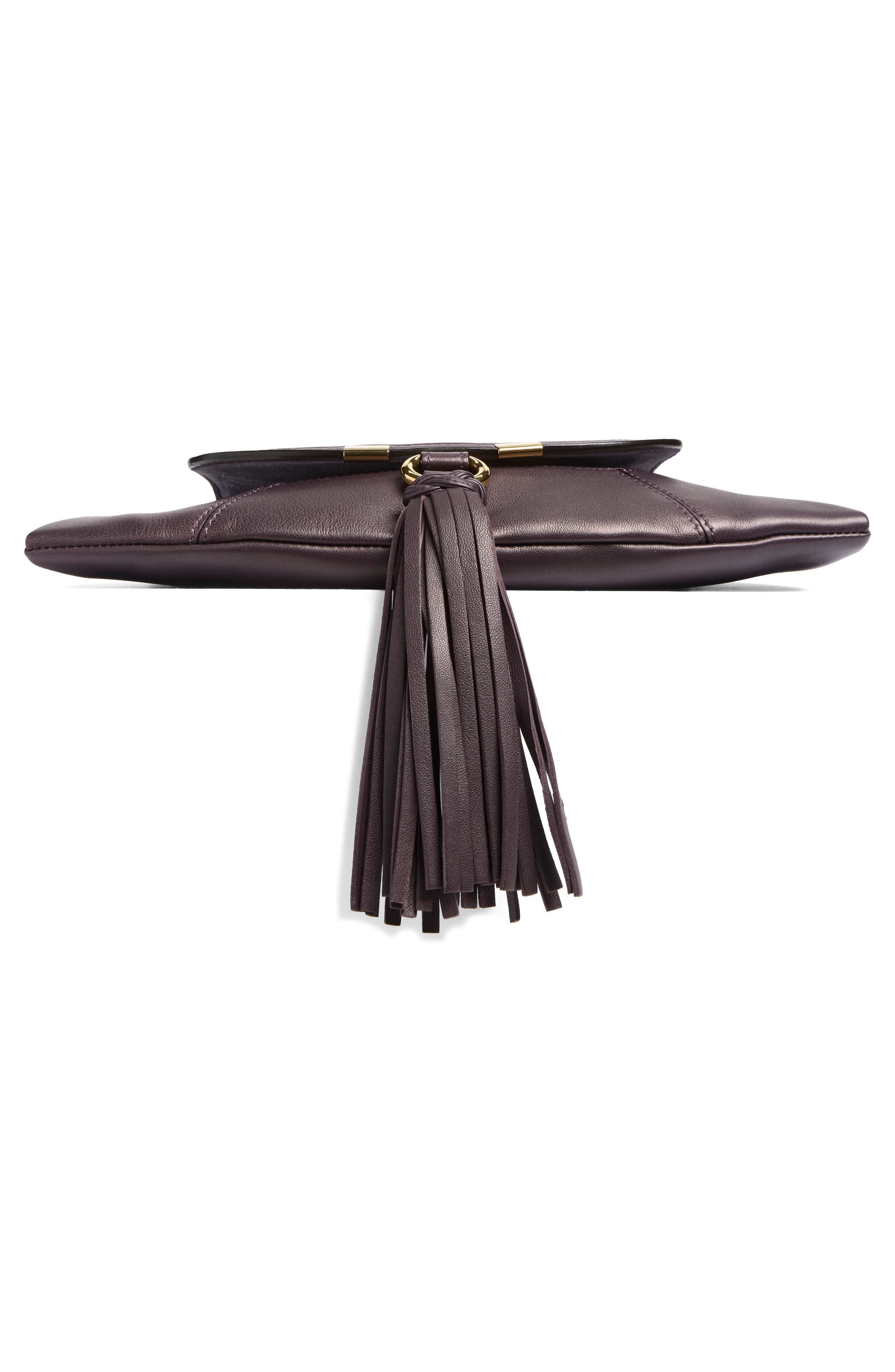 Marcie Foulard Leather Chain Crossbody Bag, Alternate, color, KOHL VIOLINE