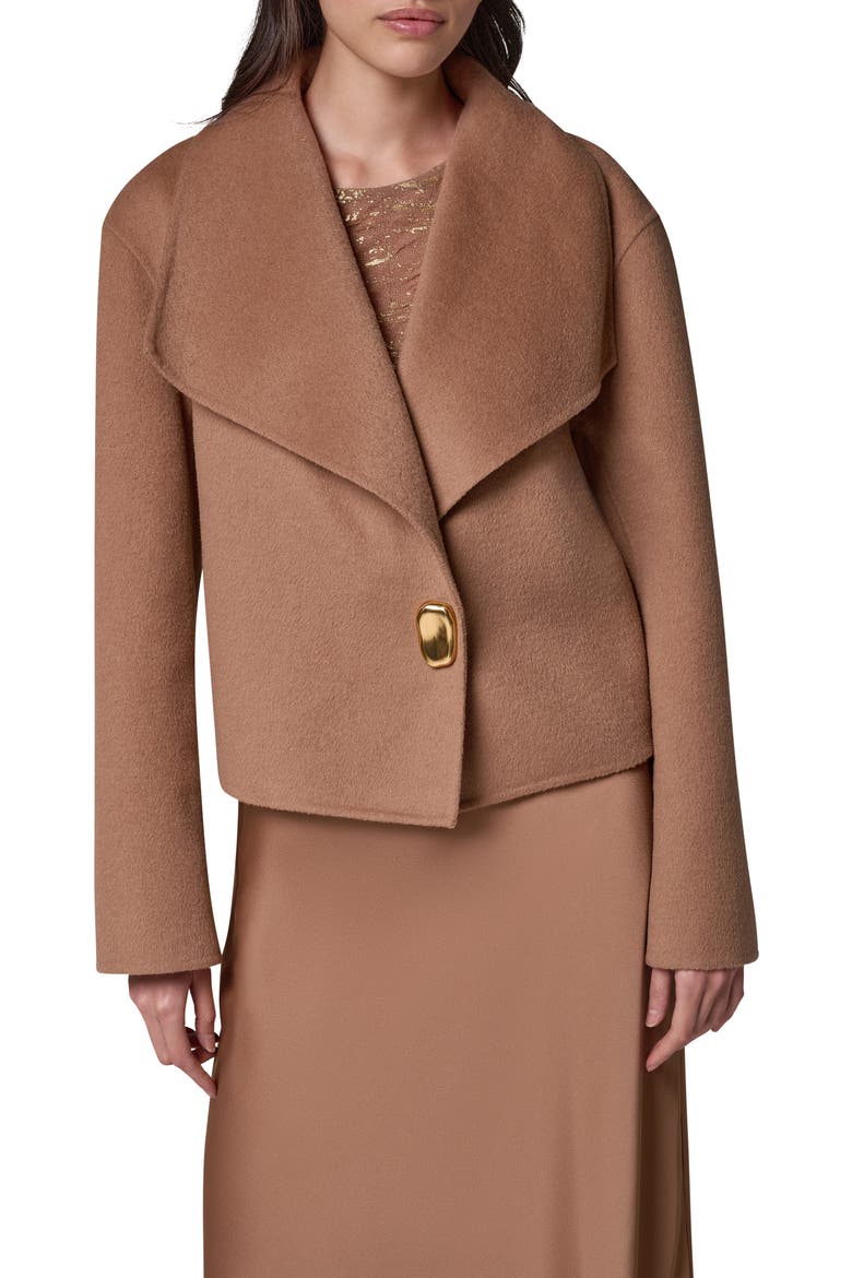 Wool Blend Wrap Jacket, Main, color, CAMEL