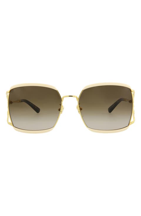 59mm Gradient Rectangular Sunglasses