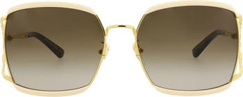 59mm Gradient Rectangular Sunglasses