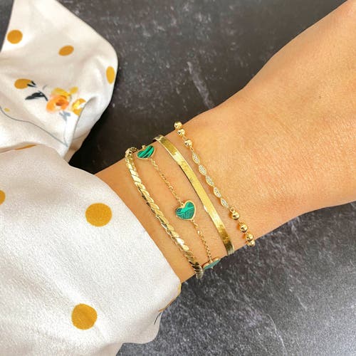 The Lovery Fine Jewelry Malachite Heart Station Bracelet In Green