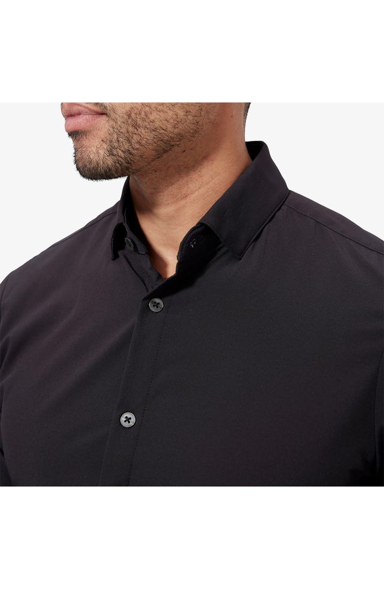 Mizzen+Main Leeward Trim Fit Solid Performance Button-Up Shirt, Alternate, color, Black