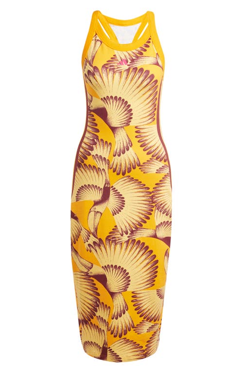 Adidas X Farm Rio X Farm Rio Tank Dress In Semi Spark/orange/red