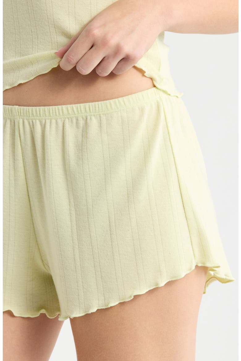 Pointelle Knit Short Pajamas, Alternate, color, GREEN FEATHER