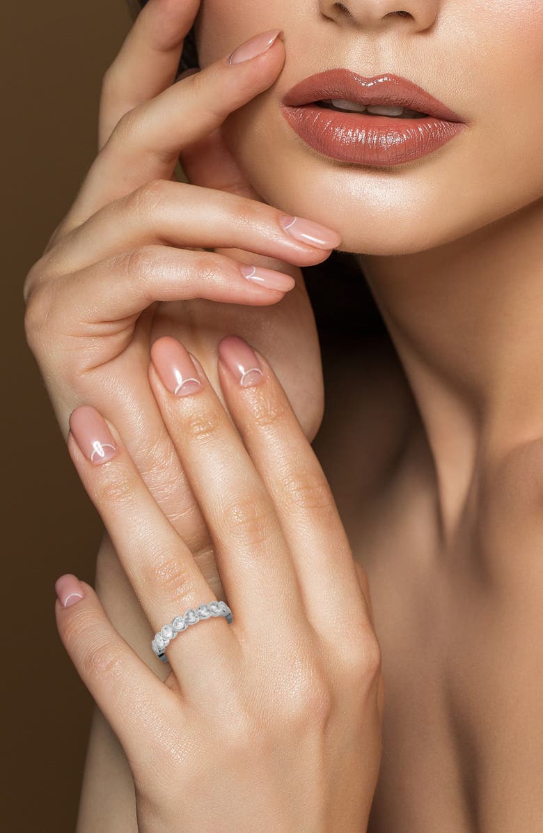 GLAZE JEWELRY Heart Eternity Ring, Alternate, color, Silver