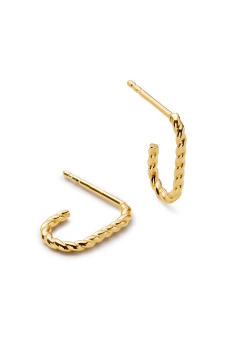 Gold Hoop Earrings - Gold Oval Twist Hoops