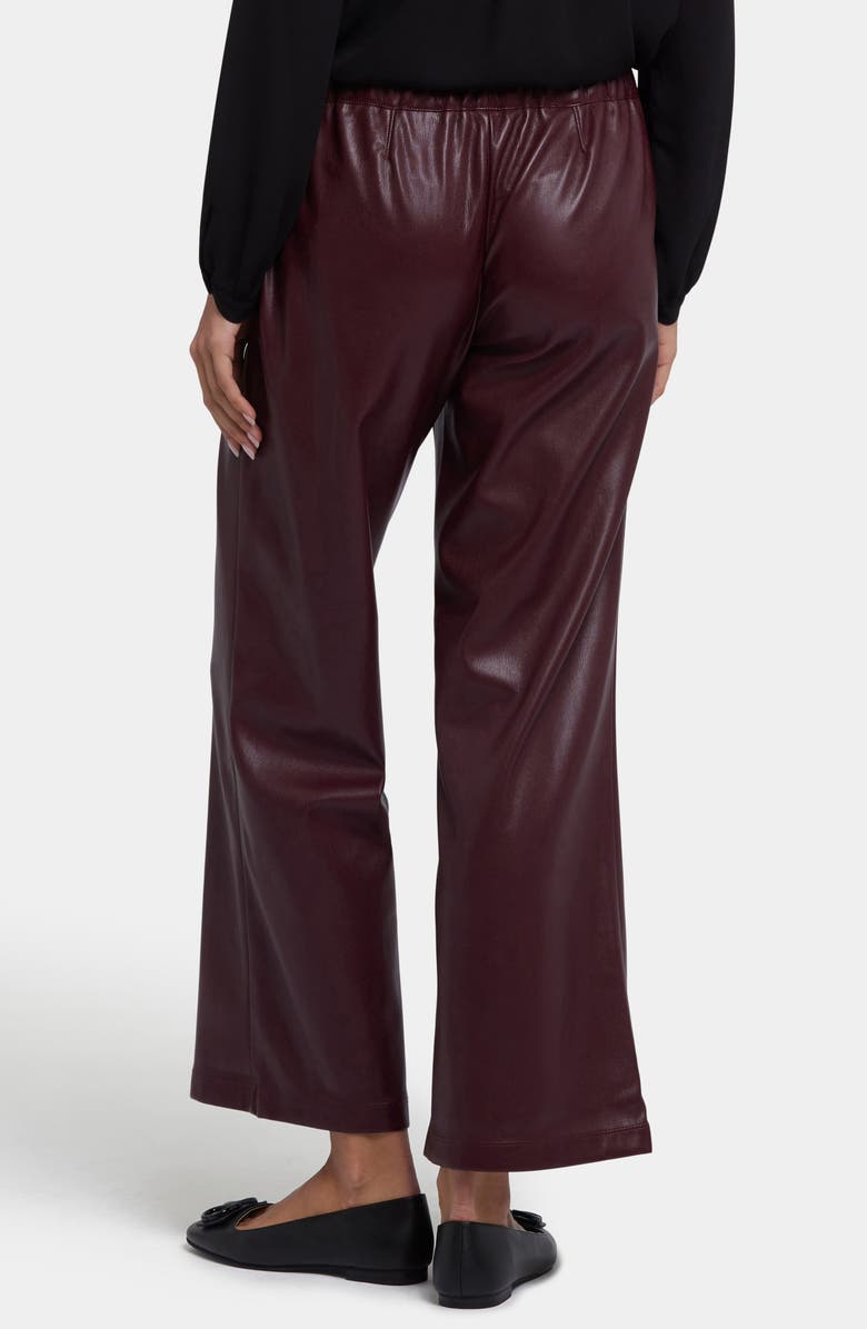 NYDJ Wide Leg Faux Leather Pants, Alternate, color, Tavern