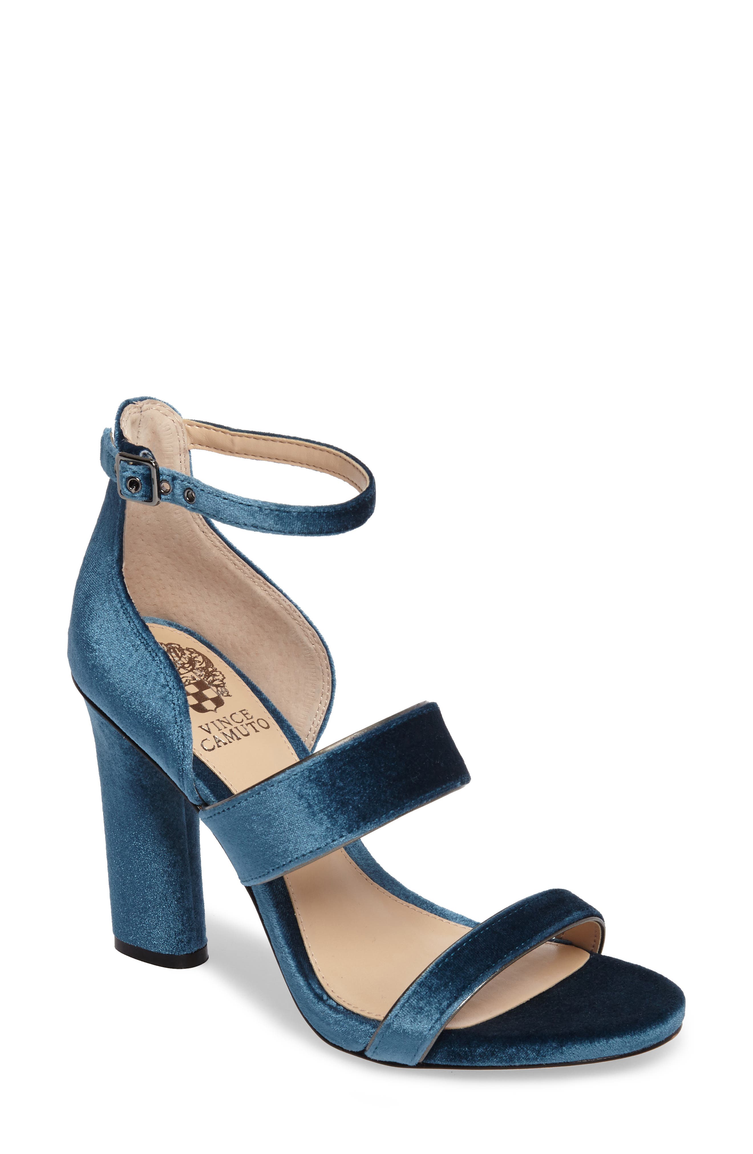 Robeka Sandal, Main, color, PEACOCK VELVET FABRIC