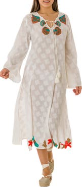 RANEES Embroidered Cotton Kaftan