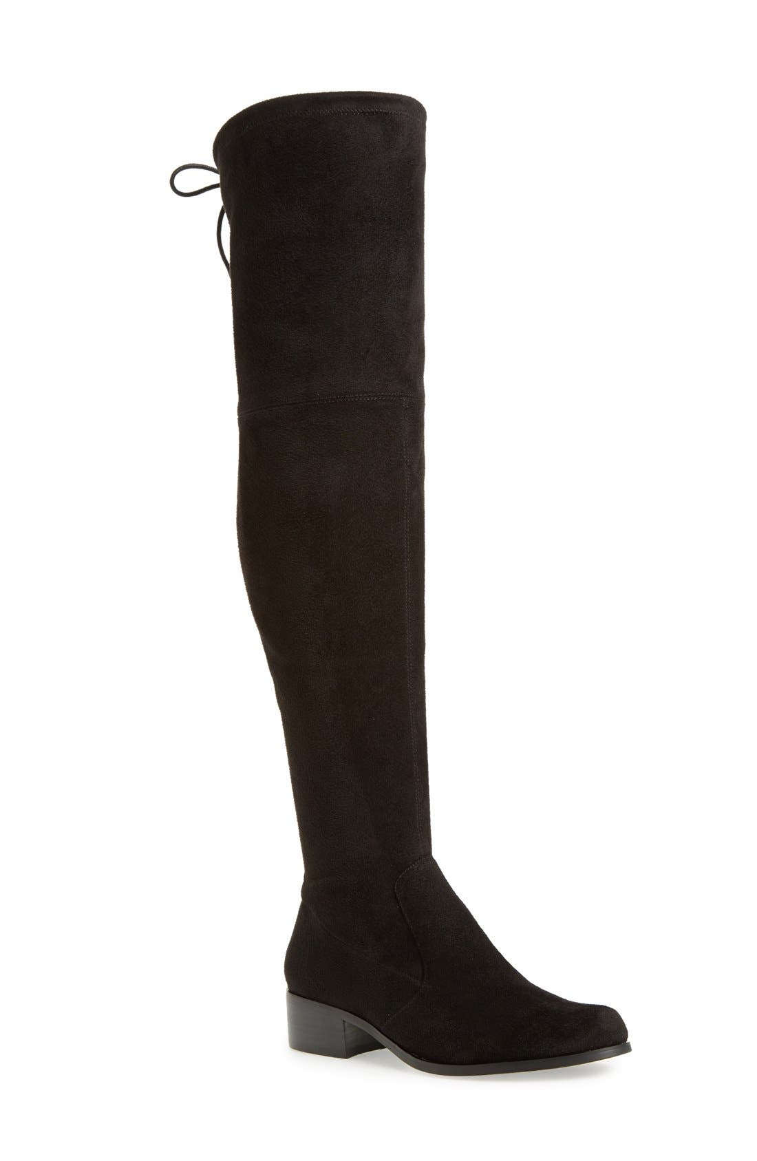'Gunter' Over the Knee Boot, Main, color, BLACK FAUX SUEDE