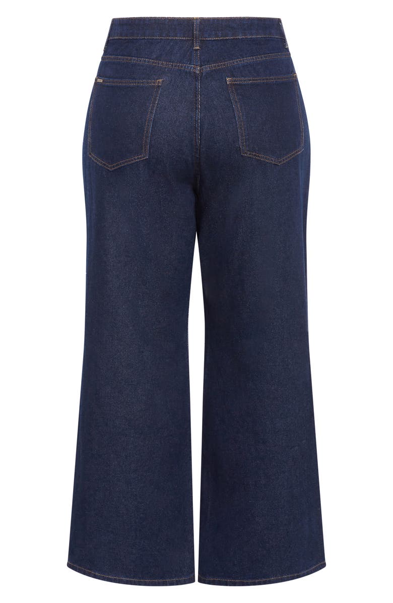 City Chic Jojo St. Wide Leg Jeans, Alternate, color, Dark Denim