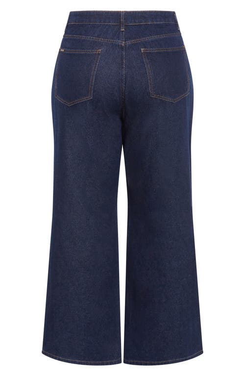 City Chic Jojo St. Wide Leg Jeans In Dark Denim
