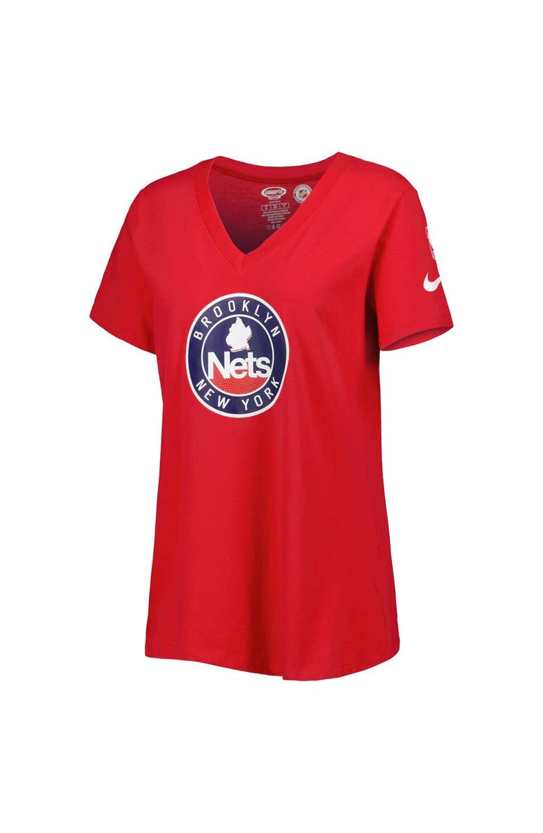 Nike Women's Nike Red Brooklyn Nets Local Performance V-Neck T-Shirt, Alternate, color, Red