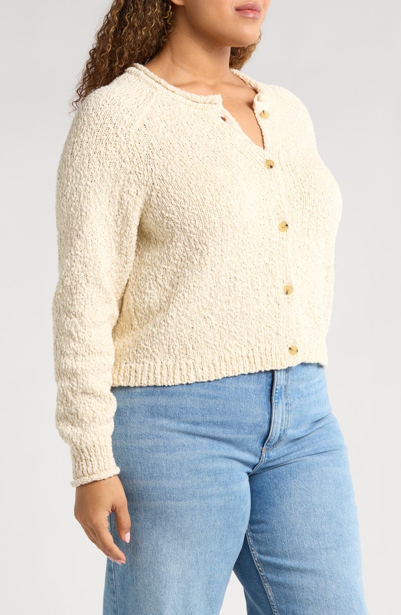 Treasure & Bond Fitted Crewneck Cardigan, Alternate, color, Ivory Dove