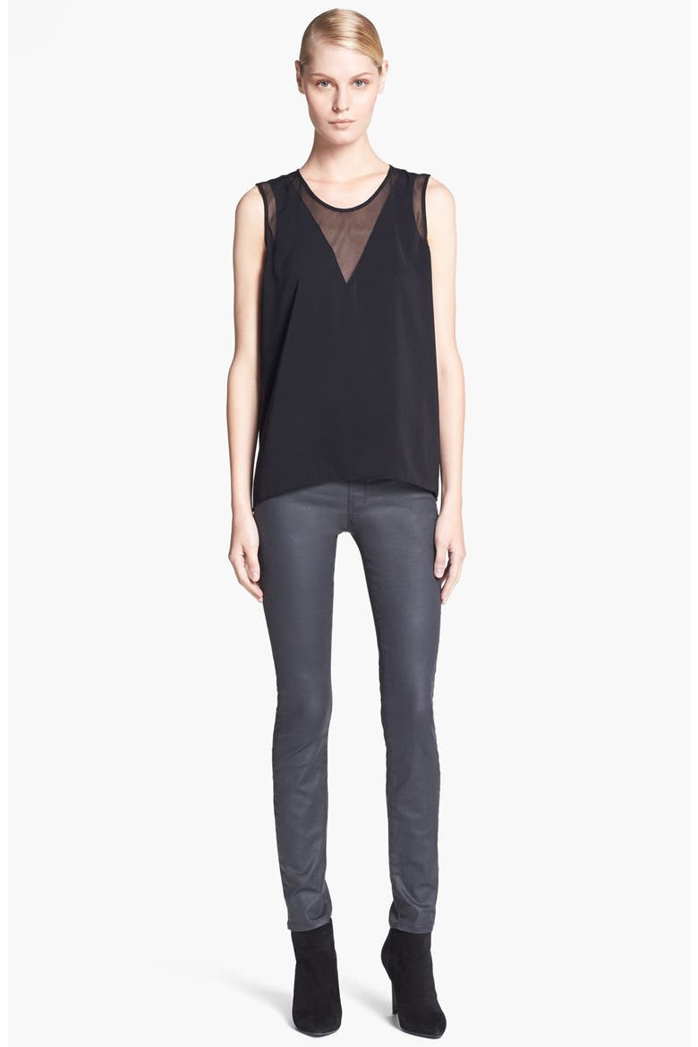 HELMUT Helmut Lang 'Nexa' Mesh Inset Top, Alternate, color, BLACK