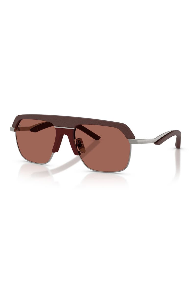 Gender Inclusive 56mm Polarized Pillow Sunglasses, Alternate, color, BURGUNDY / BROWN