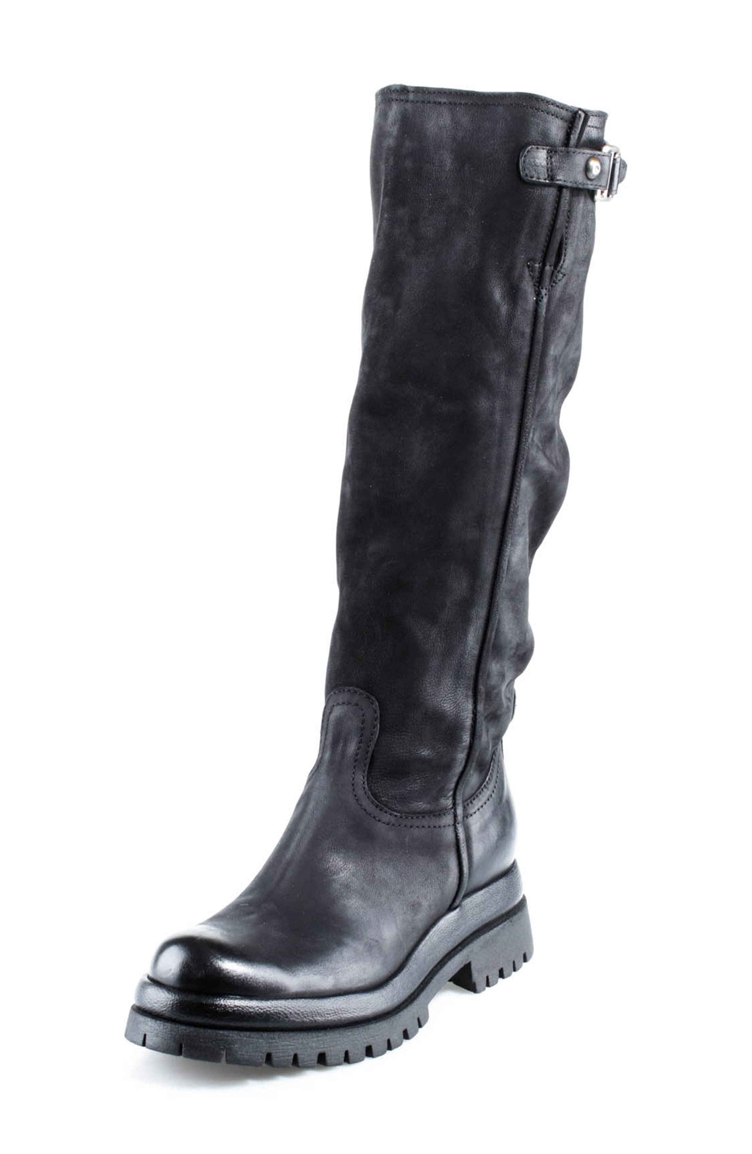 Dirck Leather Knee High Boot, Main, color, BLACK