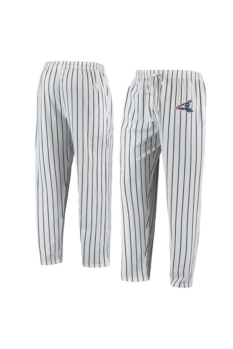 Men's Concepts Sport White/Navy Chicago White Sox Logo Vigor Pinstripe Pants, Main, color, White