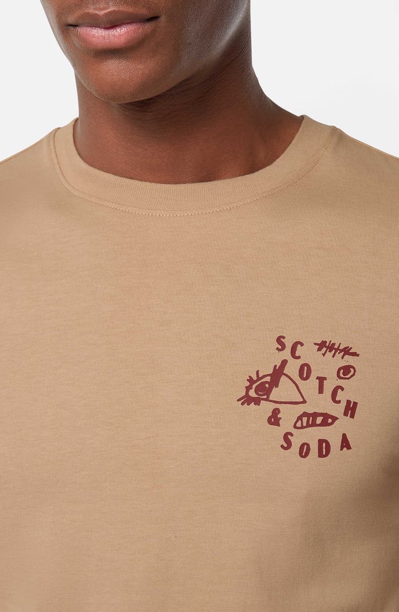 Scotch & Soda Regular Fit Chest Logo Graphic T-Shirt, Alternate, color, Soft Camel